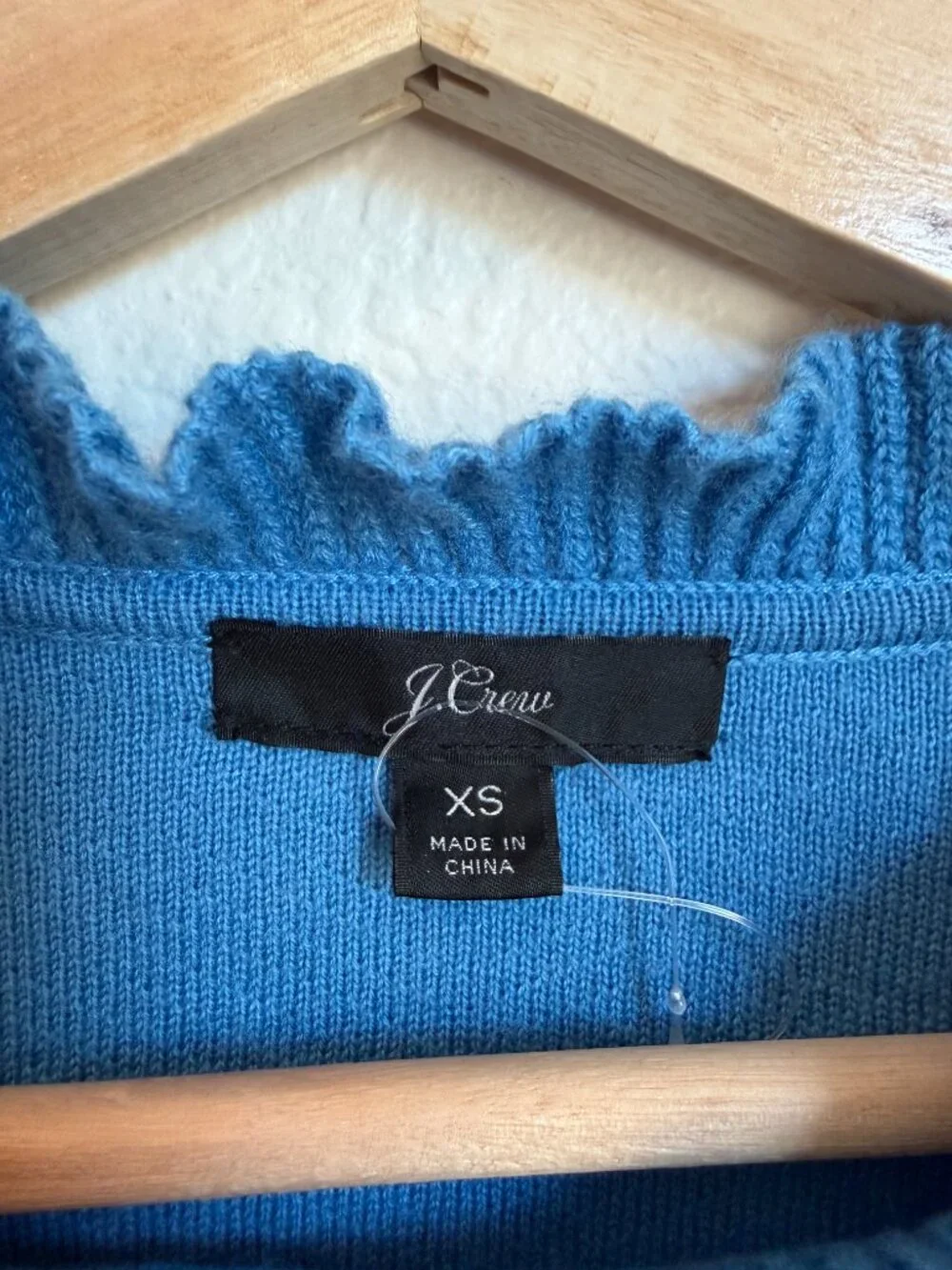 J. Crew Ruffle Neck Pullover Sweater Blue XS